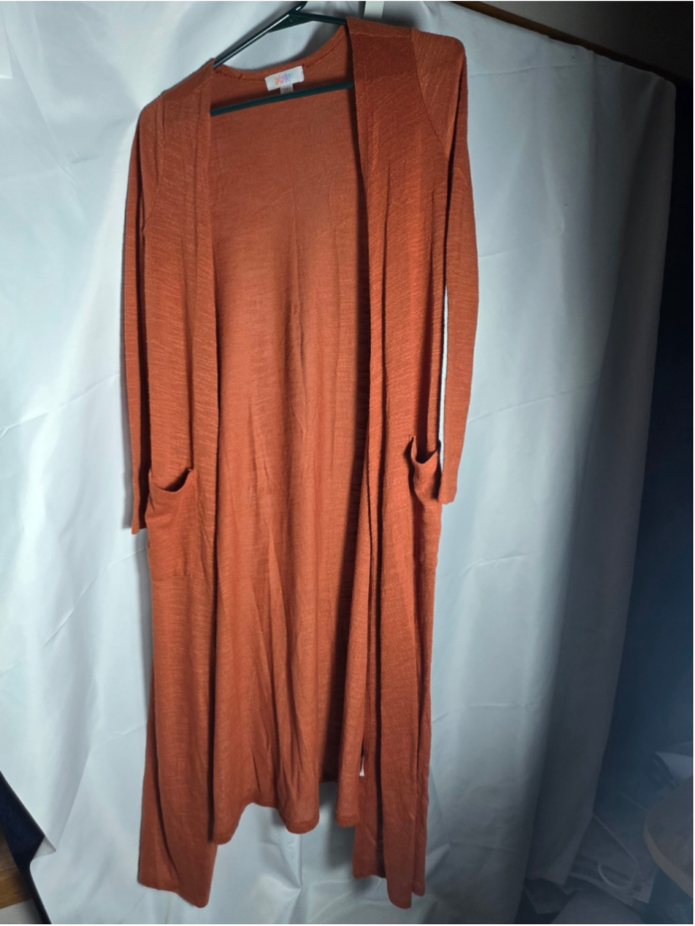 Women's LuLaRoe Cardigan Sweater XS Orange fall cozy casual preppy trendy y2k